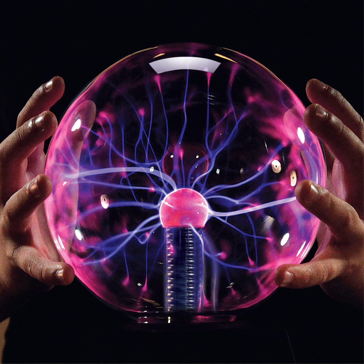 Discovery Plasma Globe plugged in for instant operation with adapter.