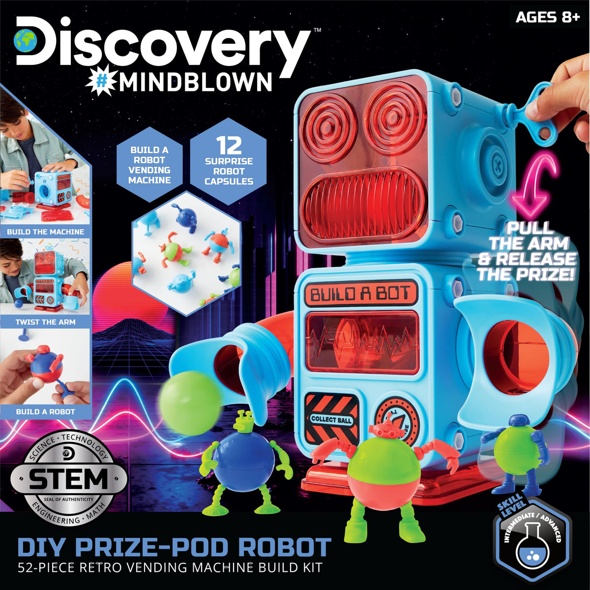 Discovery Prize-Pod Robot Kit vending machine assembly shows the project setup for hands-on learning.