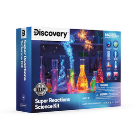 Discovery Super Reactions kit cover invites curious kids to start hands-on experiments.