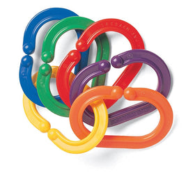 Discovery Toys Boomerings attached to a stroller for on-the-go learning