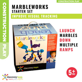 Discovery Toys MarbleWorks paddle wheel illustrates rotational motion and cause-and-effect