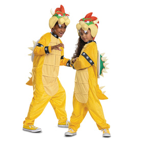 Disguise Bowser costume hooded jumpsuit with scaly texture for cosplay