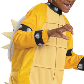 Disguise Bowser hood with horns enhances villainous costume detail