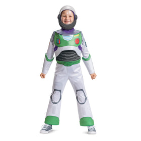 Disguise Disney Pixar Lightyear Buzz Space Ranger hood and jumpsuit worn together for play.
