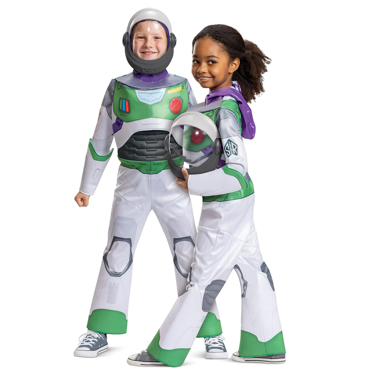 Disguise Disney Pixar Lightyear Buzz Space Ranger jumpsuit for kids, ideal for imaginative play and photos.