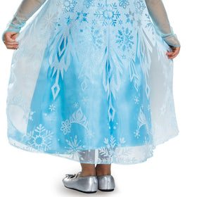 Disguise Elsa toddler deluxe glitter cape detail adds festive sparkle for parties.