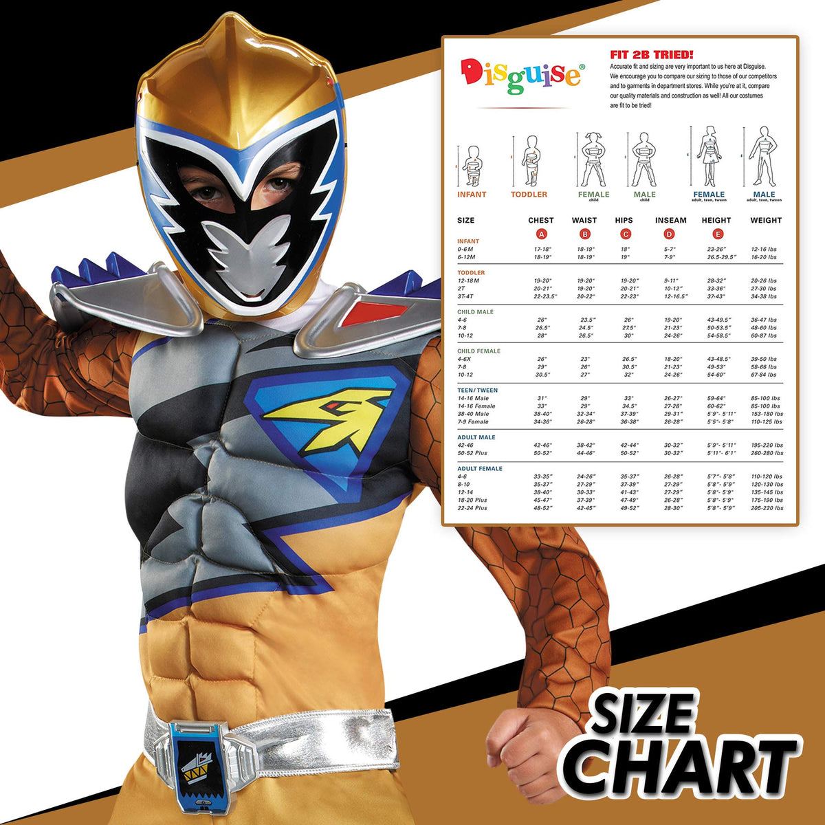 Disguise Gold Power Rangers Dino Charge mask for quick disguise and adventures.