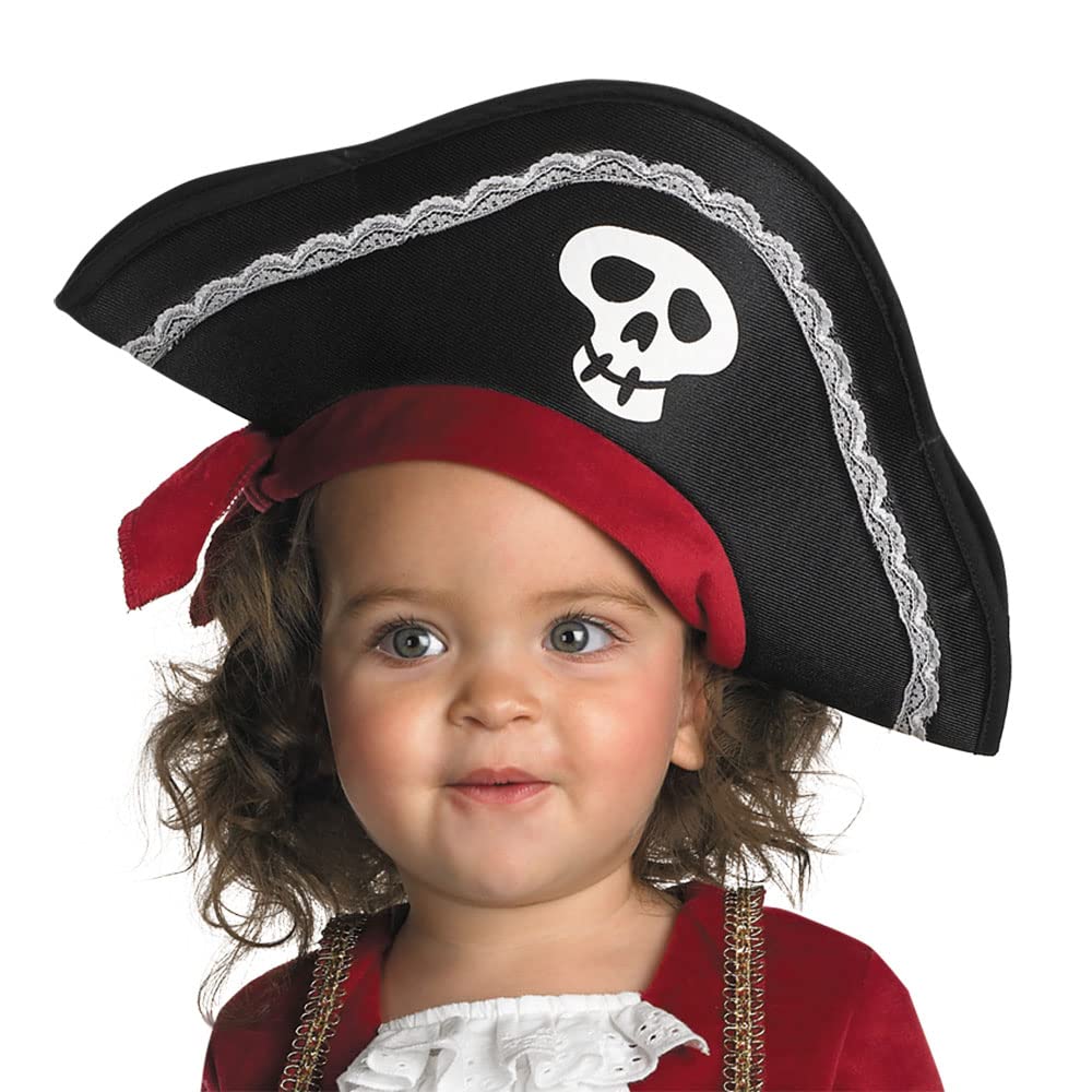 Disguise infant pirate princess hat completes a cute Halloween-ready look.