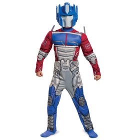 Disguise Optimus Prime muscle costume front view for heroic play.