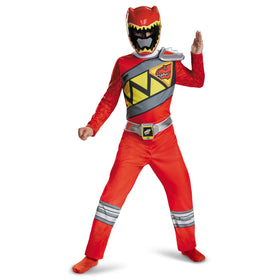 Disguise Red Ranger Dino Charge jumpsuit for kids with bold hero styling and comfort.