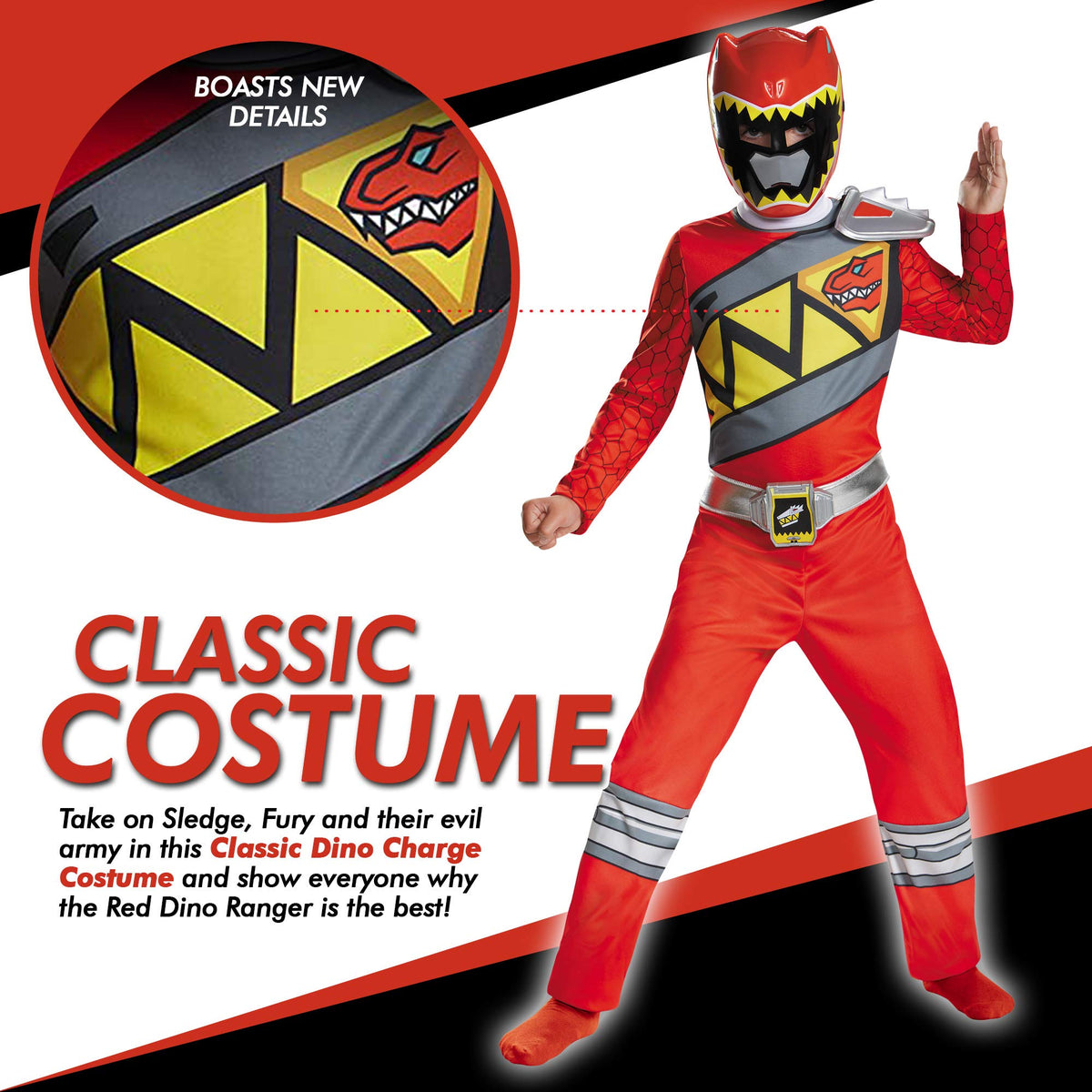 Close-up of muscle torso detailing on the Disguise jumpsuit for authentic Ranger vibes.