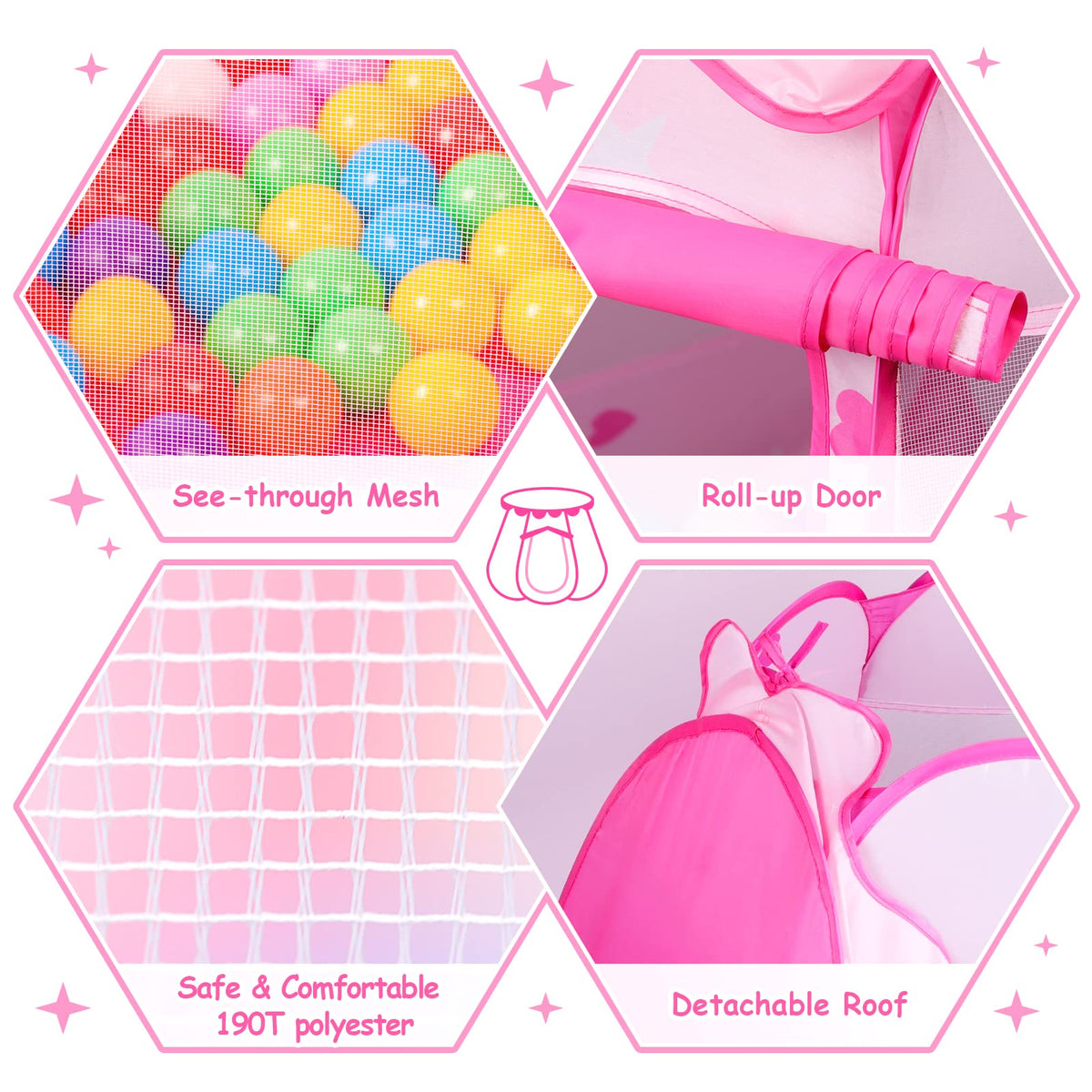 DISHIO fabric is 190T polyester, easy to clean and safe for kids.