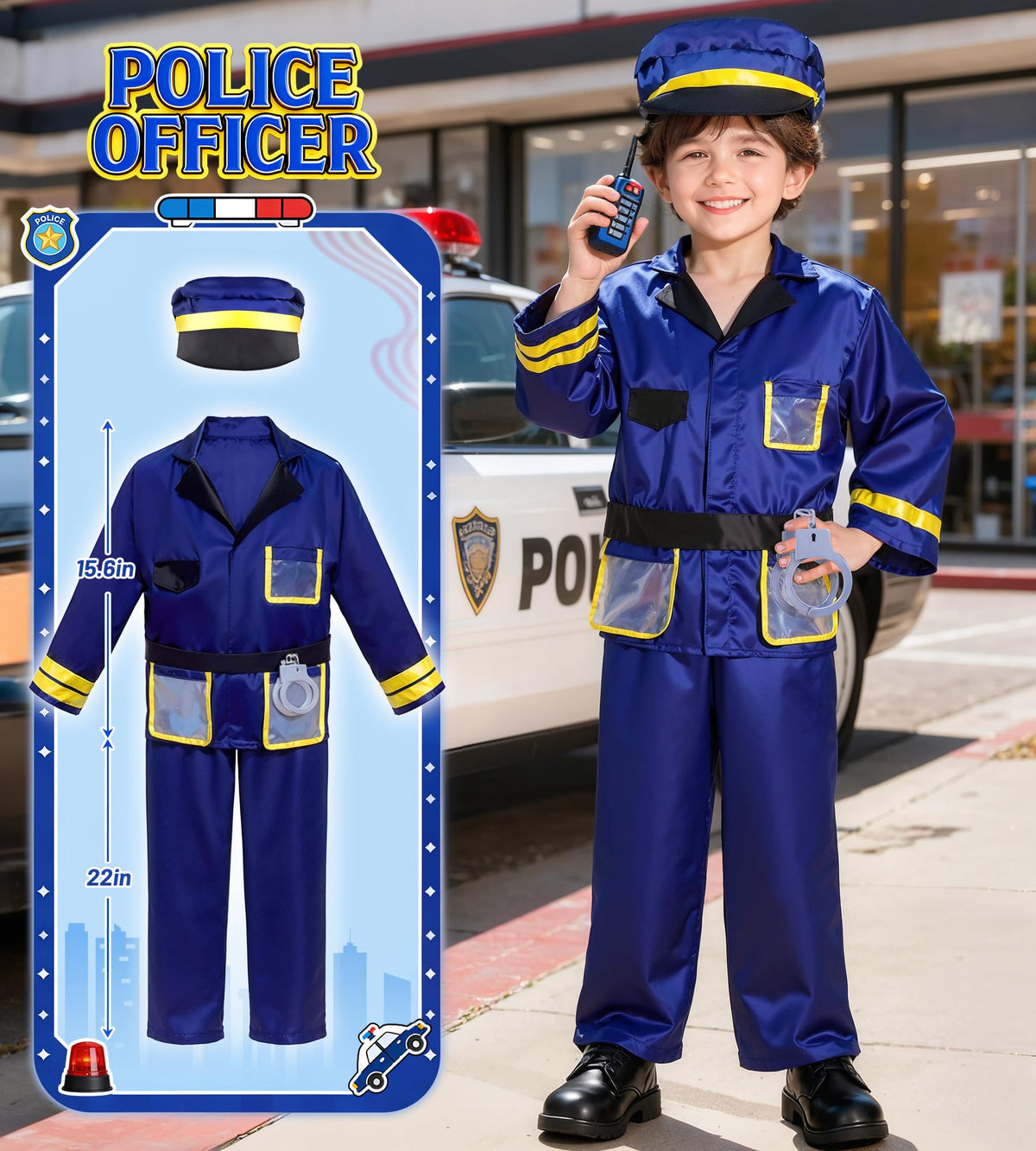 DISHIO doctor costume set with cap and mask for pretend clinic.
