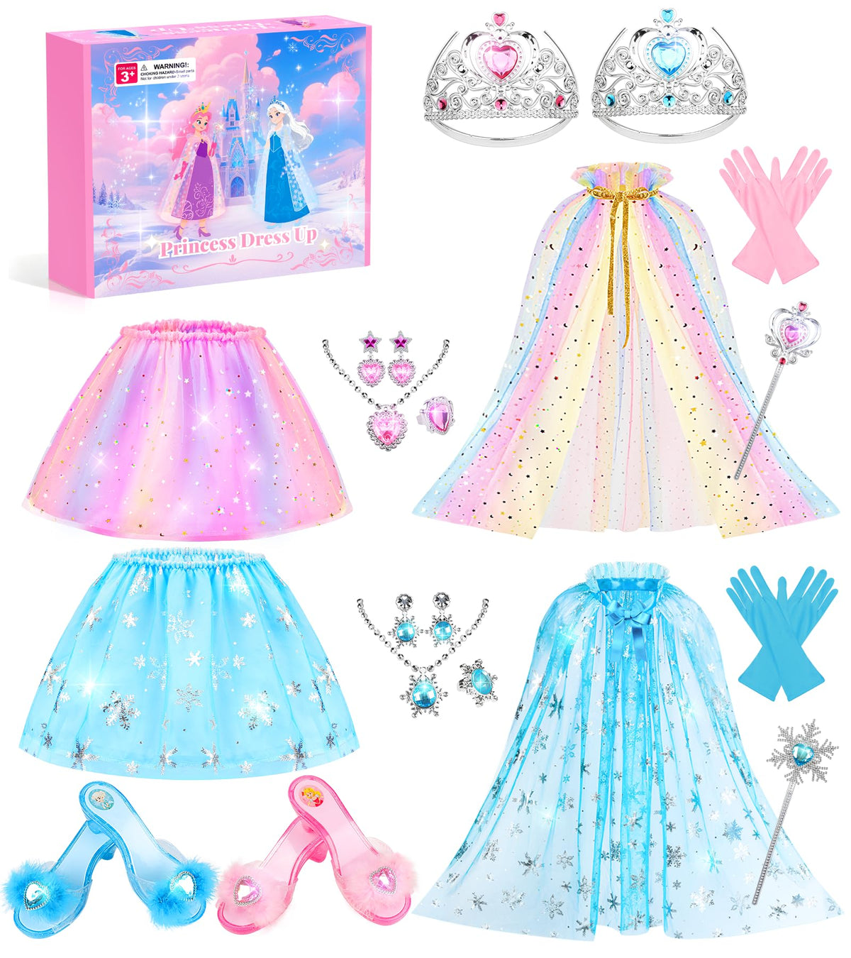 DISHIO princess dress-up shoes set with comfortable heel for safe toddler play