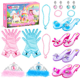 DISHIO princess shoes blue with non-slip soles for safe pretend play