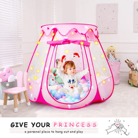 DISHIO Princess Tent see-through mesh helps parents supervise during play.