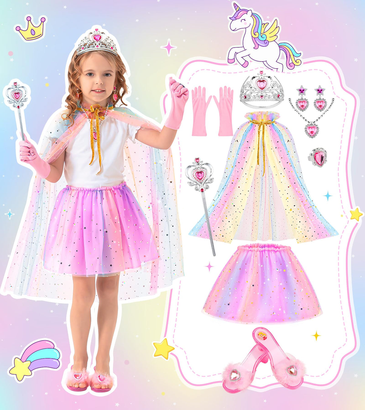 DISHIO princess tutu skirts add twinkling fantasy for imaginative dress-up adventures
