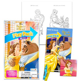 Mini coloring books featuring Belle and friends for kid-friendly activities.