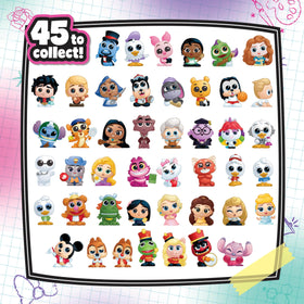Disney Doorables Academy Campus Crew glittery eyes detail adds charm and collectability for fans.
