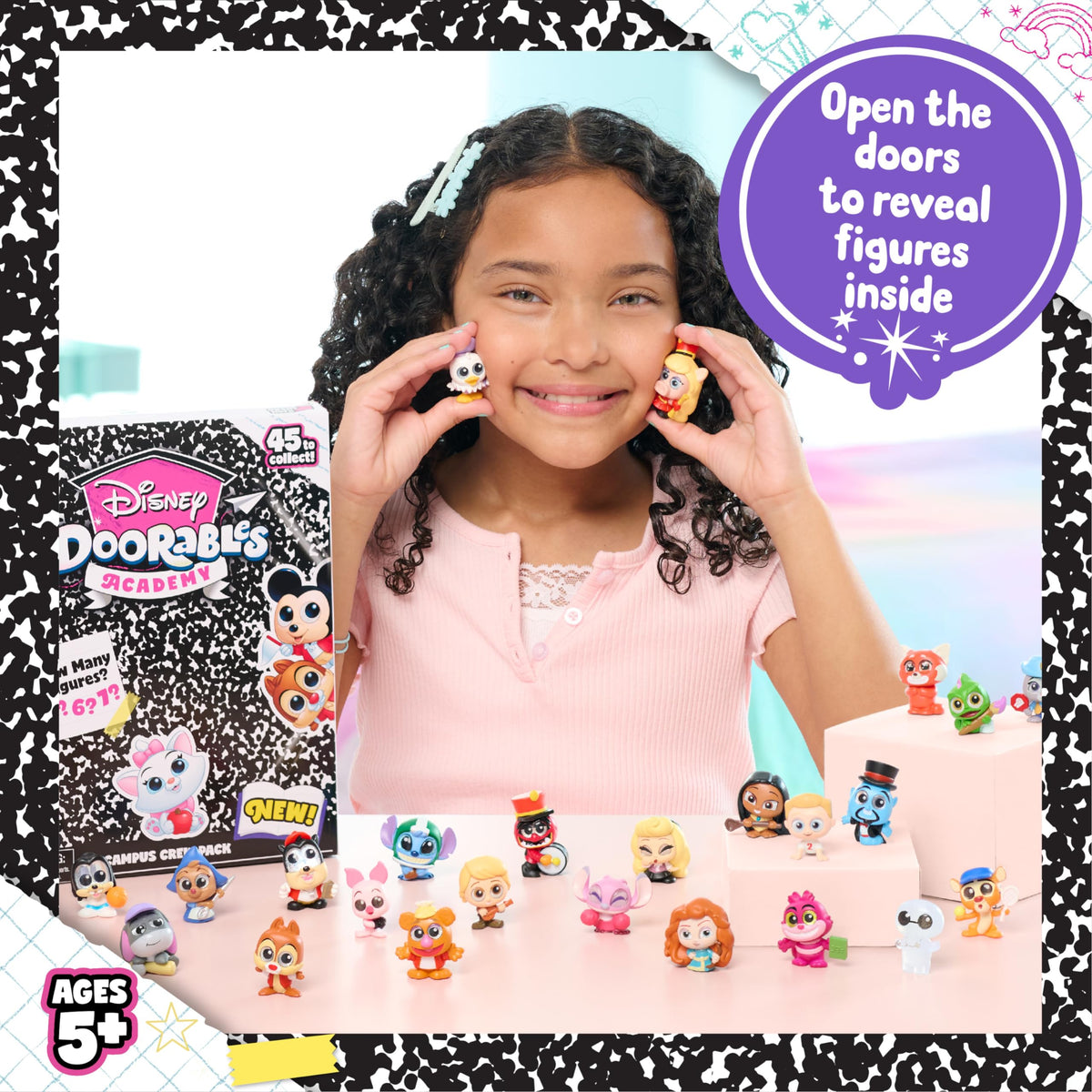 Disney Doorables Academy Campus Crew most-loved characters unite beloved stories for fan trading and display.