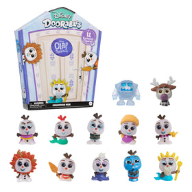 Disney Doorables Olaf Presents Collection Peek box shows a collectible surprise for kids 5 and up