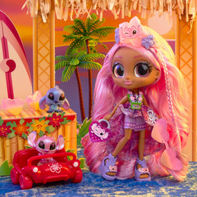 Exclusive Stitch and Angel figures included for red car display