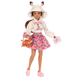 Disney ILY 4EVER Bambi doll in a cozy hoodie and floral skirt for imaginative play