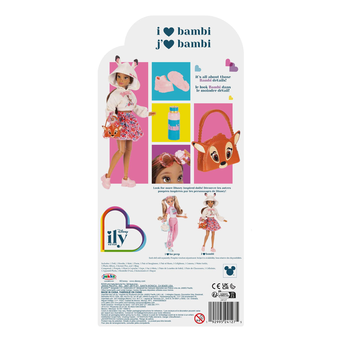 Sunglasses and purse accessories on Disney ILY 4EVER Bambi doll for outdoor adventures
