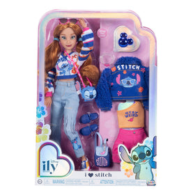 Disney ILY 4EVER Stitch in one-shouldered crop top for trendy outfits.