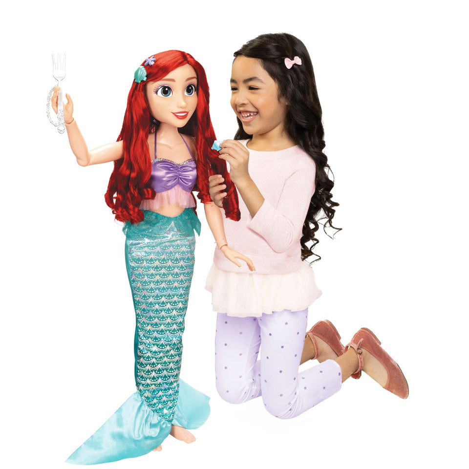 Disney Princess Ariel doll 32 inches tall with poseable joints for dynamic storytelling play.