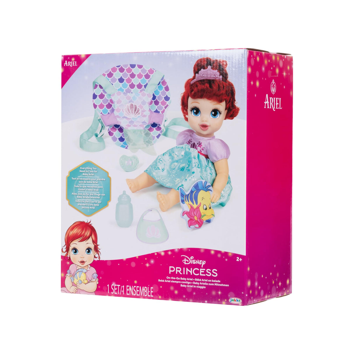 Disney Princess Ariel doll wearing tiara and soft outfit for gentle hugs