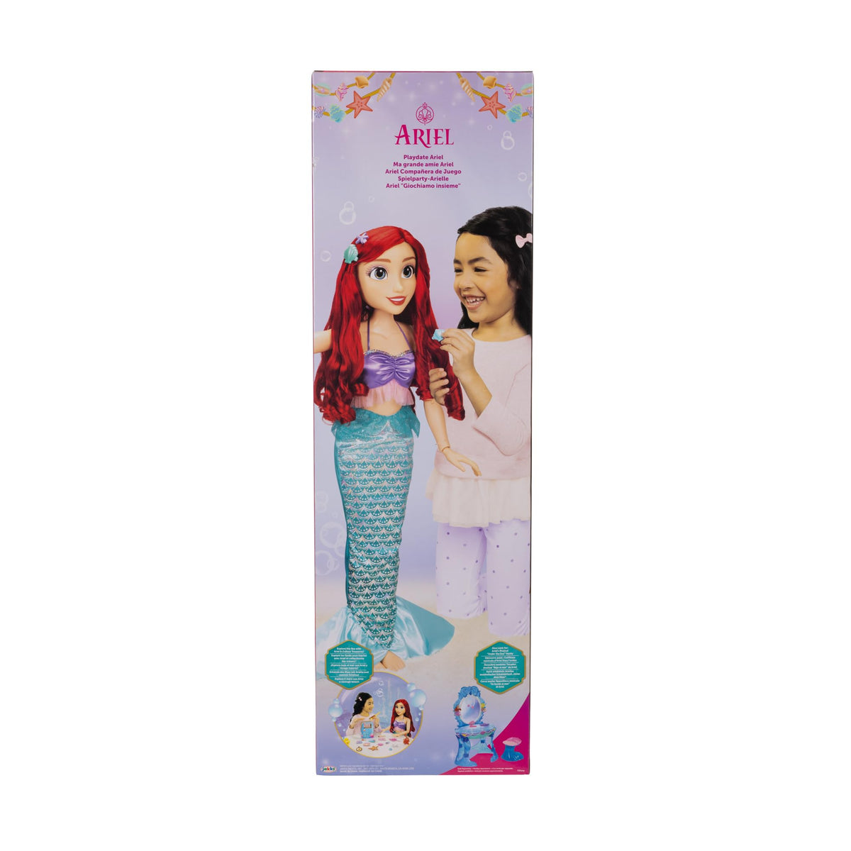 Disney Princess Ariel Flounder and Sebastian packaging pop-outs for storytelling.