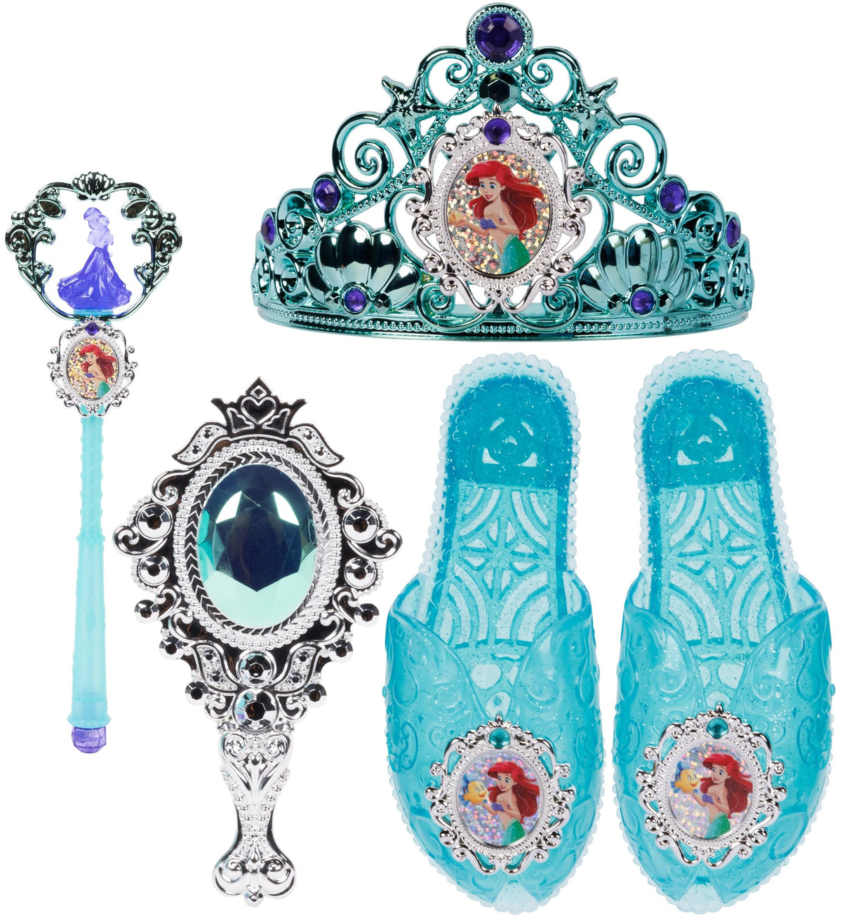 Disney Princess Ariel tiara with teal gems for magical dress-up play