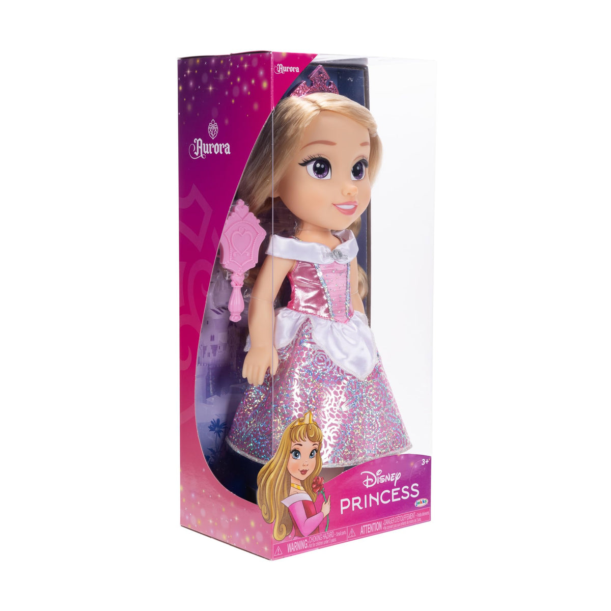 Disney Princess Aurora glitter eyes shine during pretend adventures.