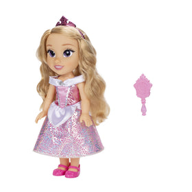 Disney Princess Aurora platinum skirt glimmers with holofoil roses.