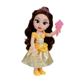Disney Princess Belle doll, 14-inch tall, ready for poseable storytelling.