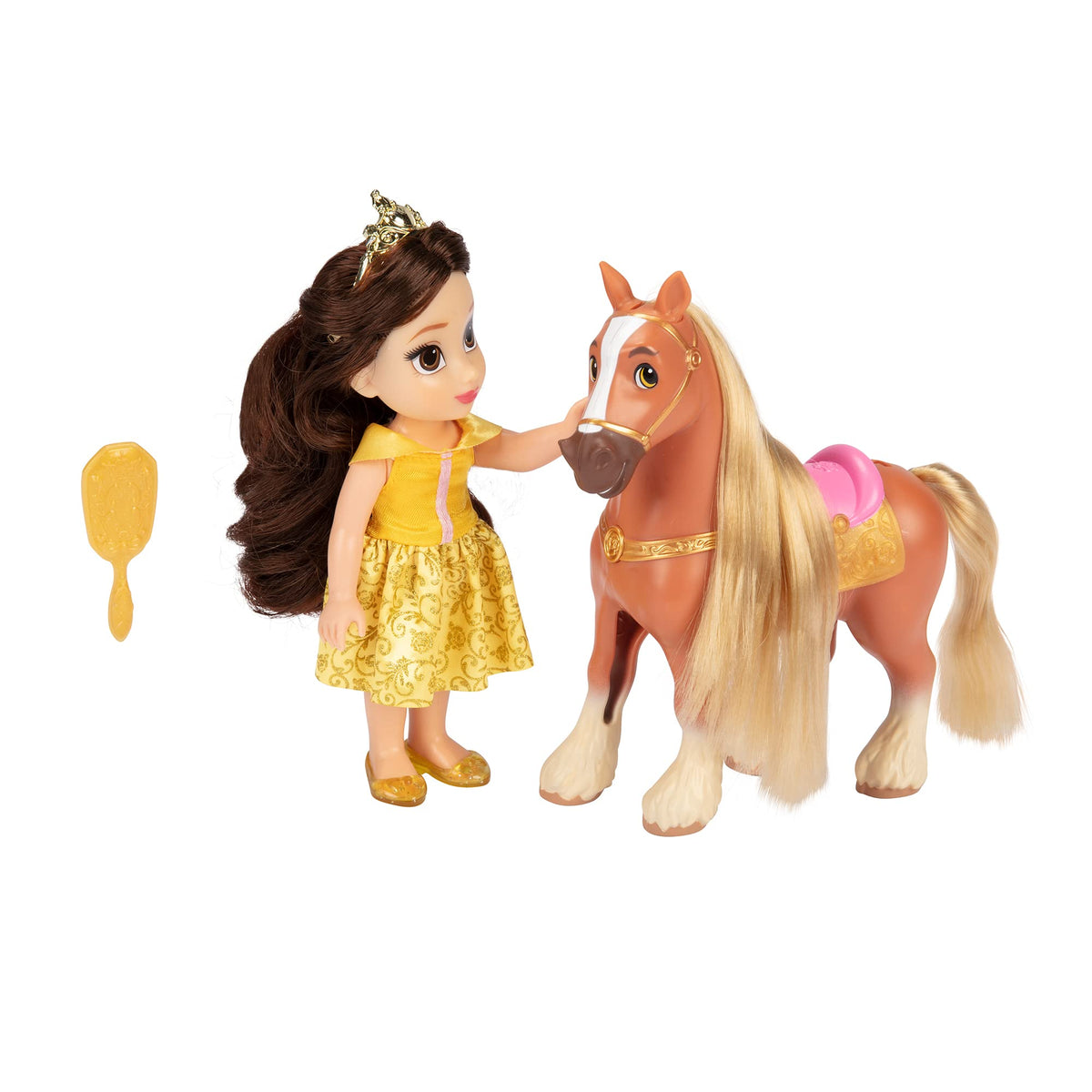 Disney Princess Belle doll with Phillipe gift set, ready for imaginative play.