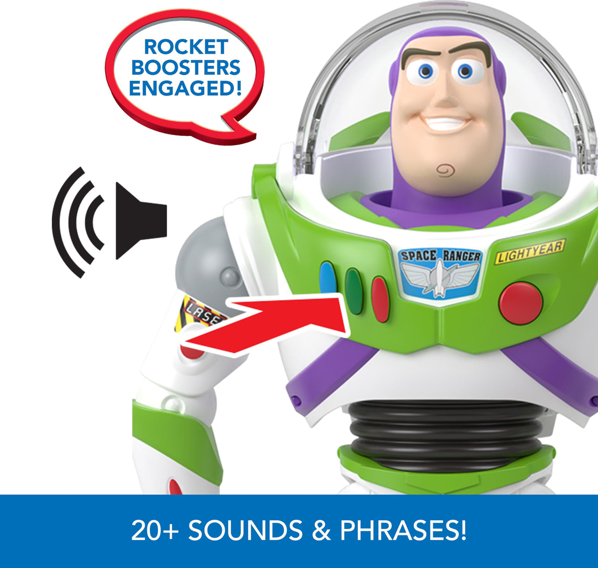 Disney Princess Buzz Lightyear 12-inch scale pose-ready figure for dynamic action scenes.