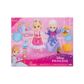 Disney Princess Cinderella transforms to blue ballgown for magical play.