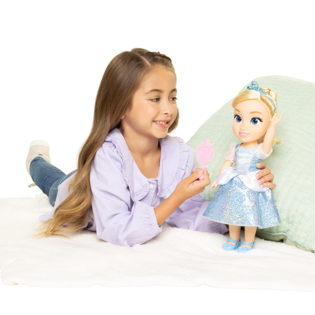 Disney Princess Cinderella doll stands 14 inches tall for lifelike posing and storytelling