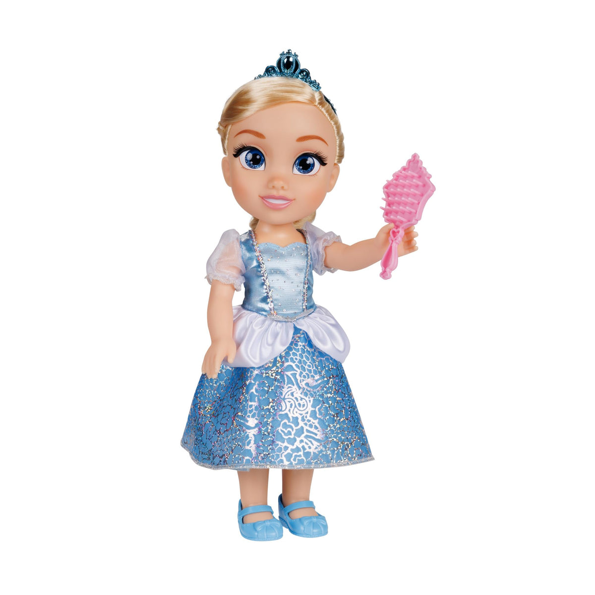 Disney Princess Cinderella doll in blue gown showcases iconic look for imaginative storytelling