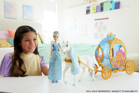 Disney Princess Cinderella white horse with flowing mane and tail for storytelling.