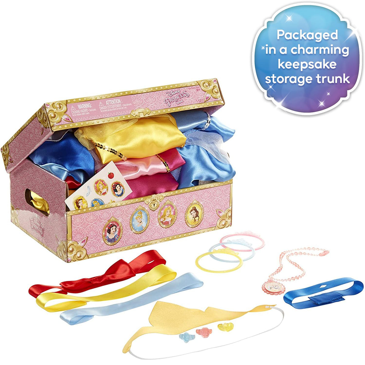 Disney Princess accessories set includes bracelets, rings, necklace, choker, headbands, tiara.