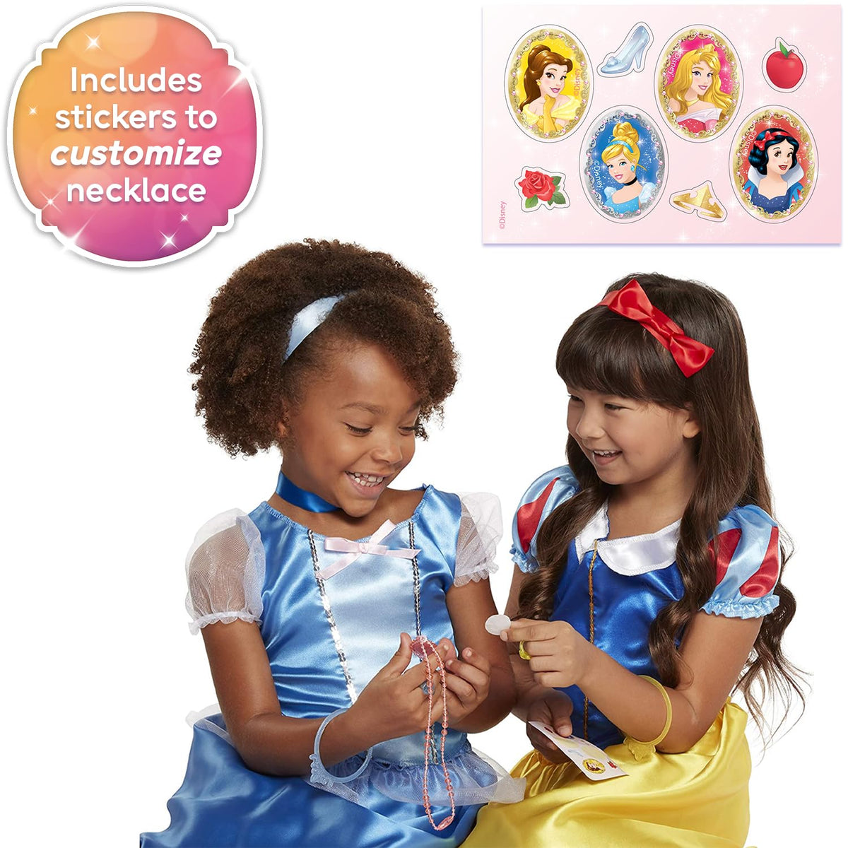 Disney Princess set sized for ages 3 and up; fits 4-6x.