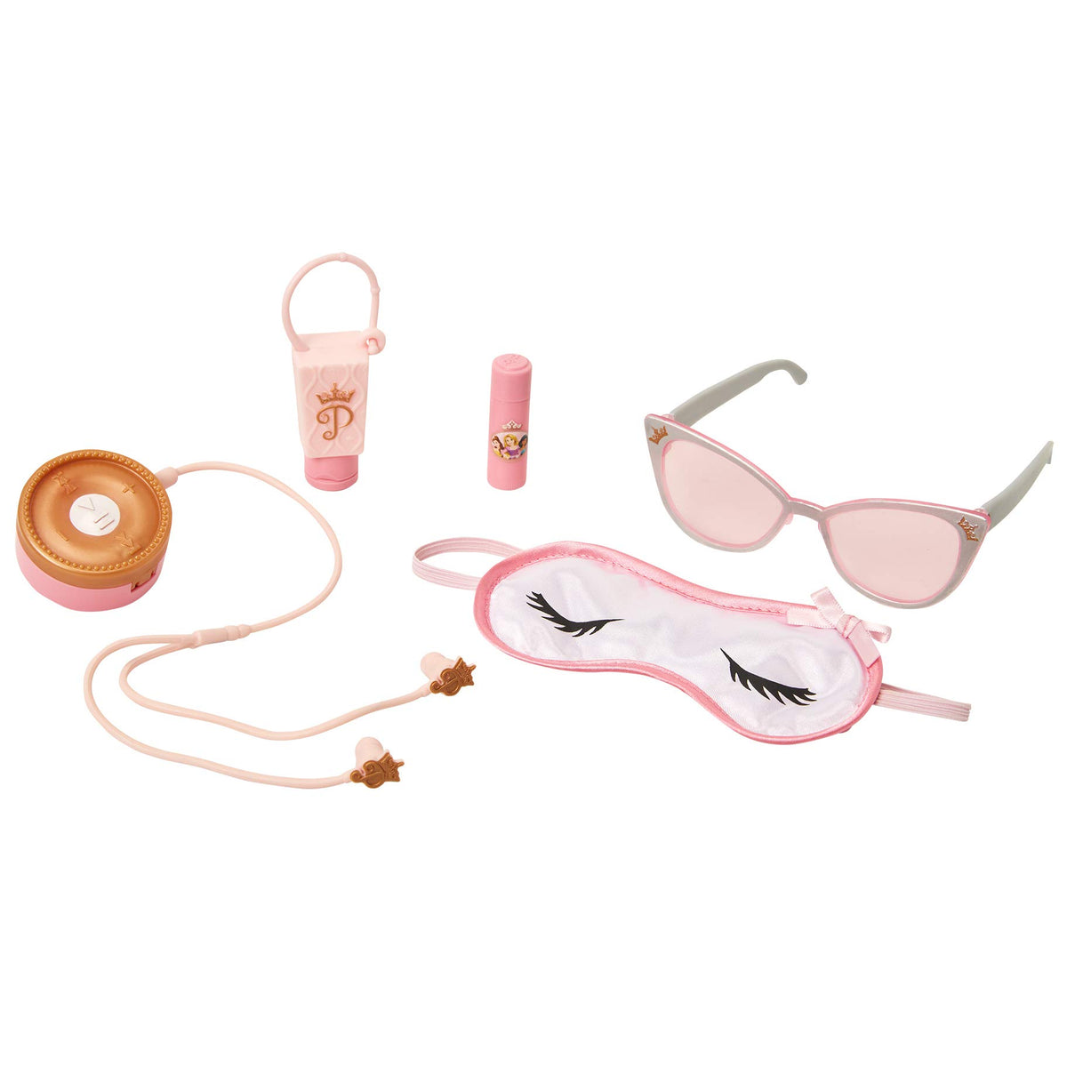 Disney Princess play earbuds with holder for pretend listening