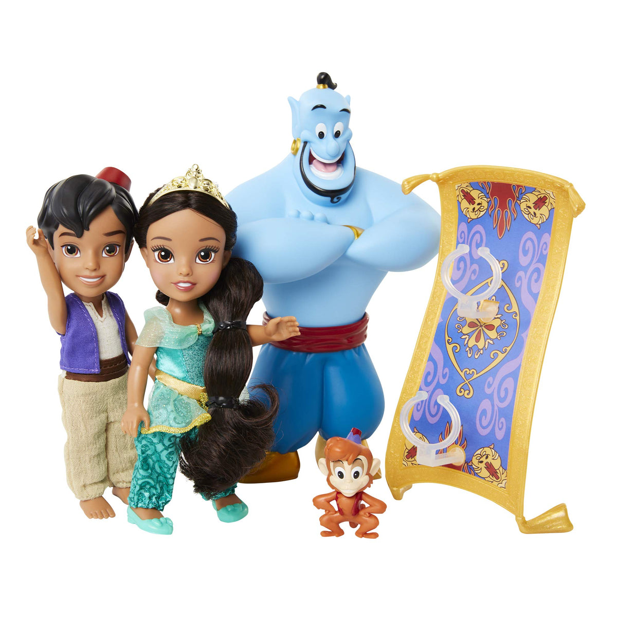 Disney Princess Jasmine and Aladdin on the magic carpet for imaginative play