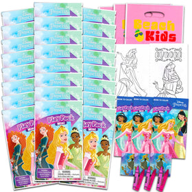 Disney Princess mini coloring play pack cover with colorful pages for party favors.