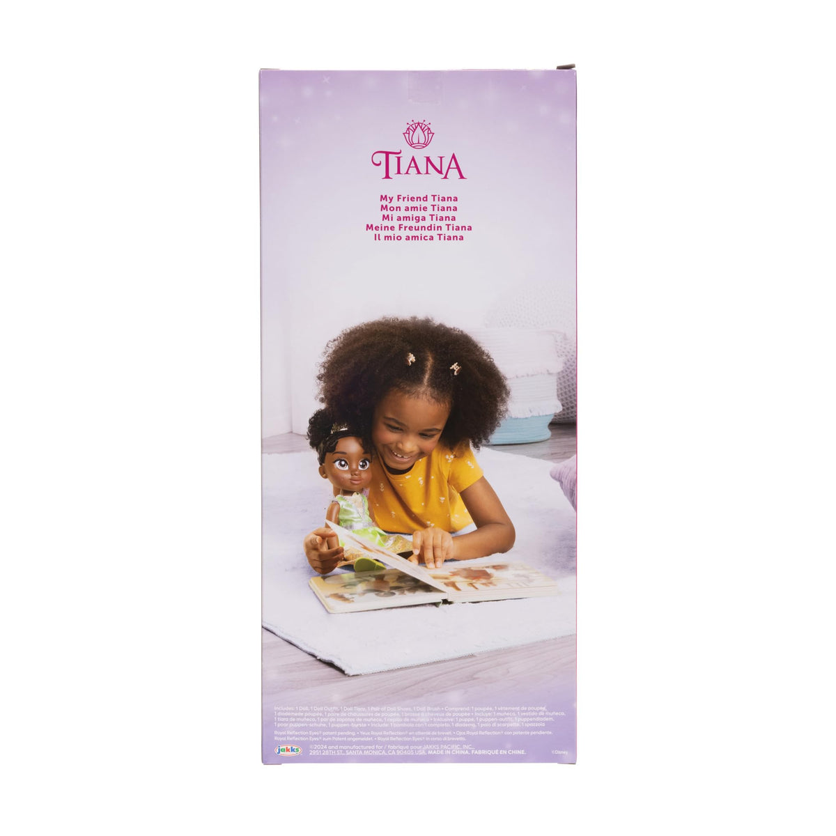 Doll shoes and brush included with Tiana for quick styling