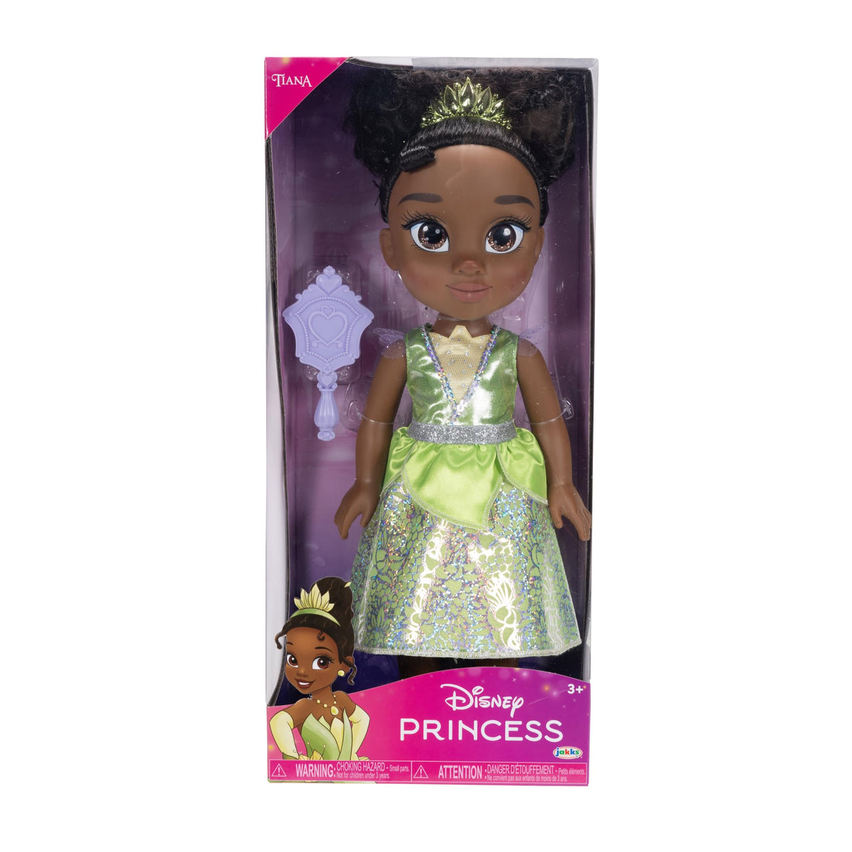 Tiana tiara closeup highlighting a sparkling accessory for styling