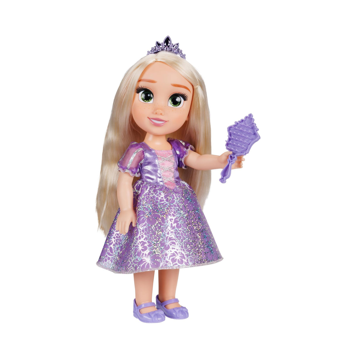 Disney Princess Rapunzel doll with removable outfit for creative dress-up play.